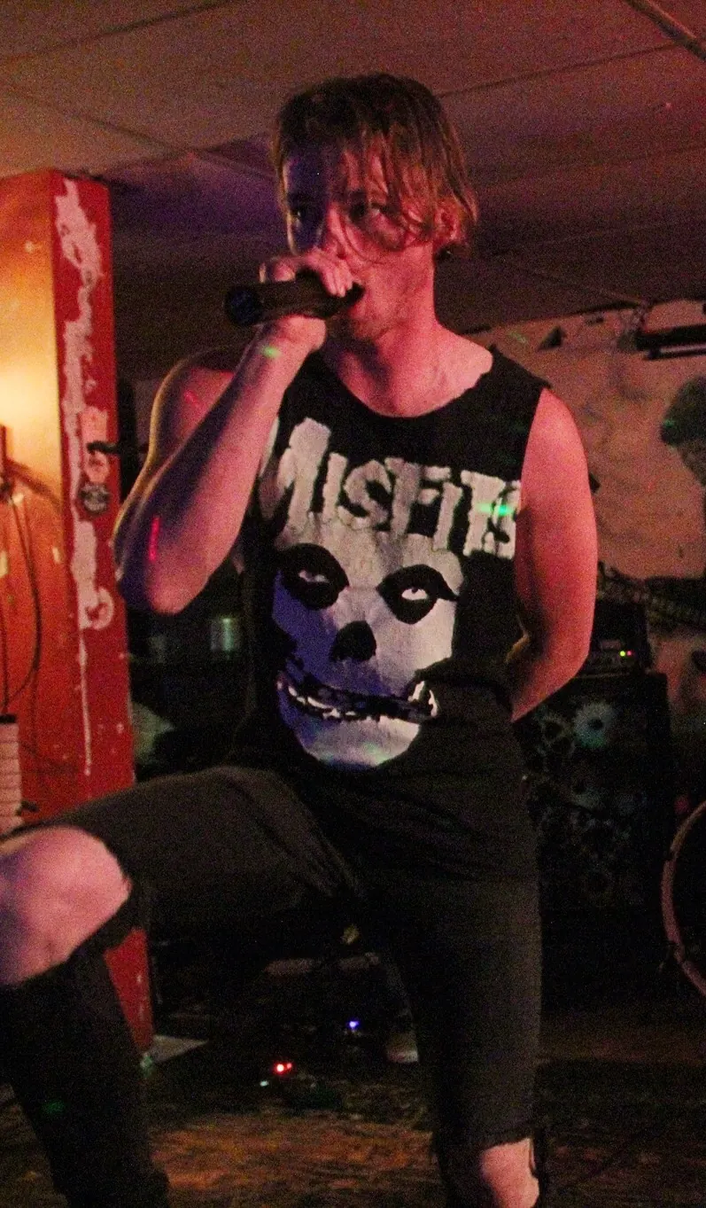 Ben Greene performing live as a metal vocalist